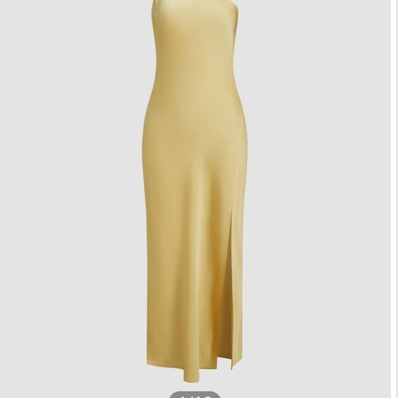 Yellow satin dress - Picture 3 of 3